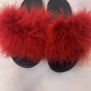 nike furry slides